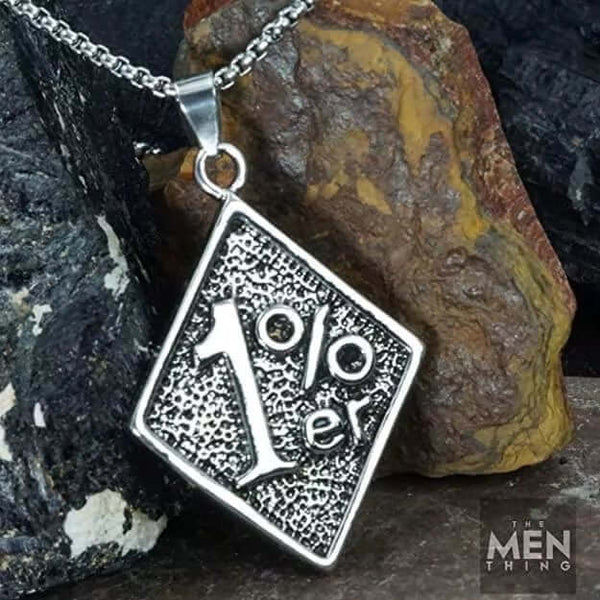 1% -  Pendant with Pure Stainless Steel 24inch Chain for Men, European trending Style - Round Box Chain for Men & Boys