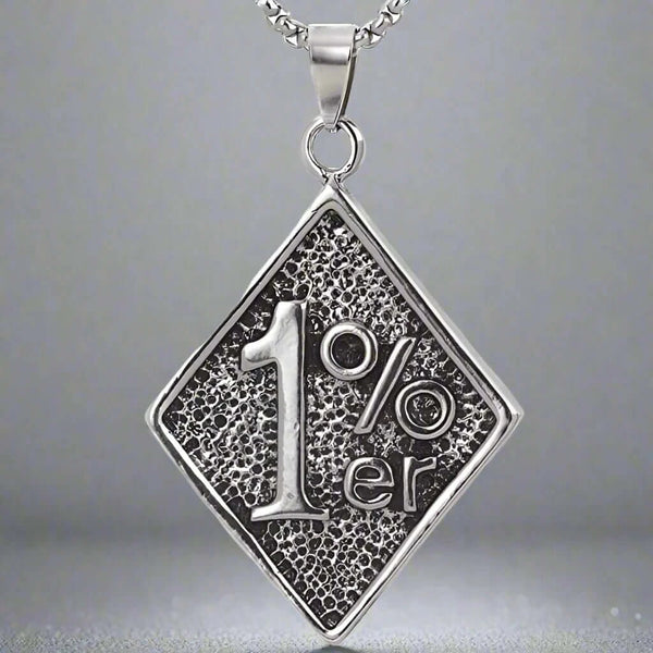 1% -  Pendant with Pure Stainless Steel 24inch Chain for Men, European trending Style - Round Box Chain for Men & Boys