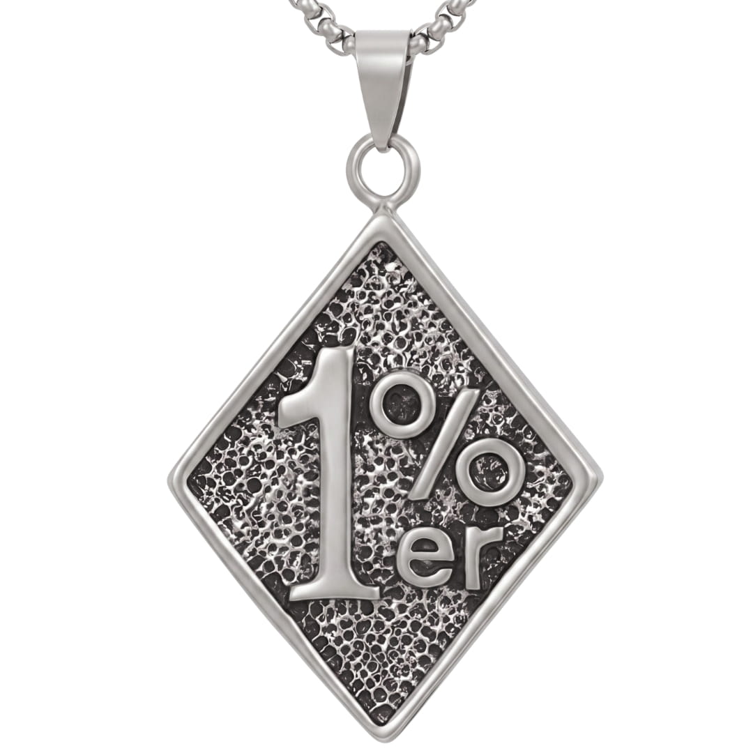 THE MEN THING SS Pendant/ Necklace 1% -  Pendant with Pure Stainless Steel 24inch Chain for Men, European trending Style - Round Box Chain for Men & Boys