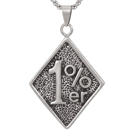 THE MEN THING SS Pendant/ Necklace 1% -  Pendant with Pure Stainless Steel 24inch Chain for Men, European trending Style - Round Box Chain for Men & Boys