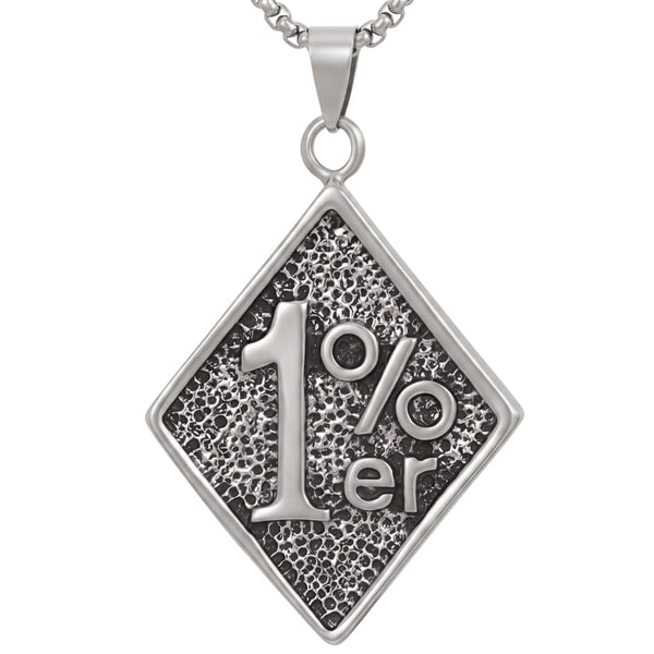 1% -  Pendant with Pure Stainless Steel 24inch Chain for Men, European trending Style - Round Box Chain for Men & Boys