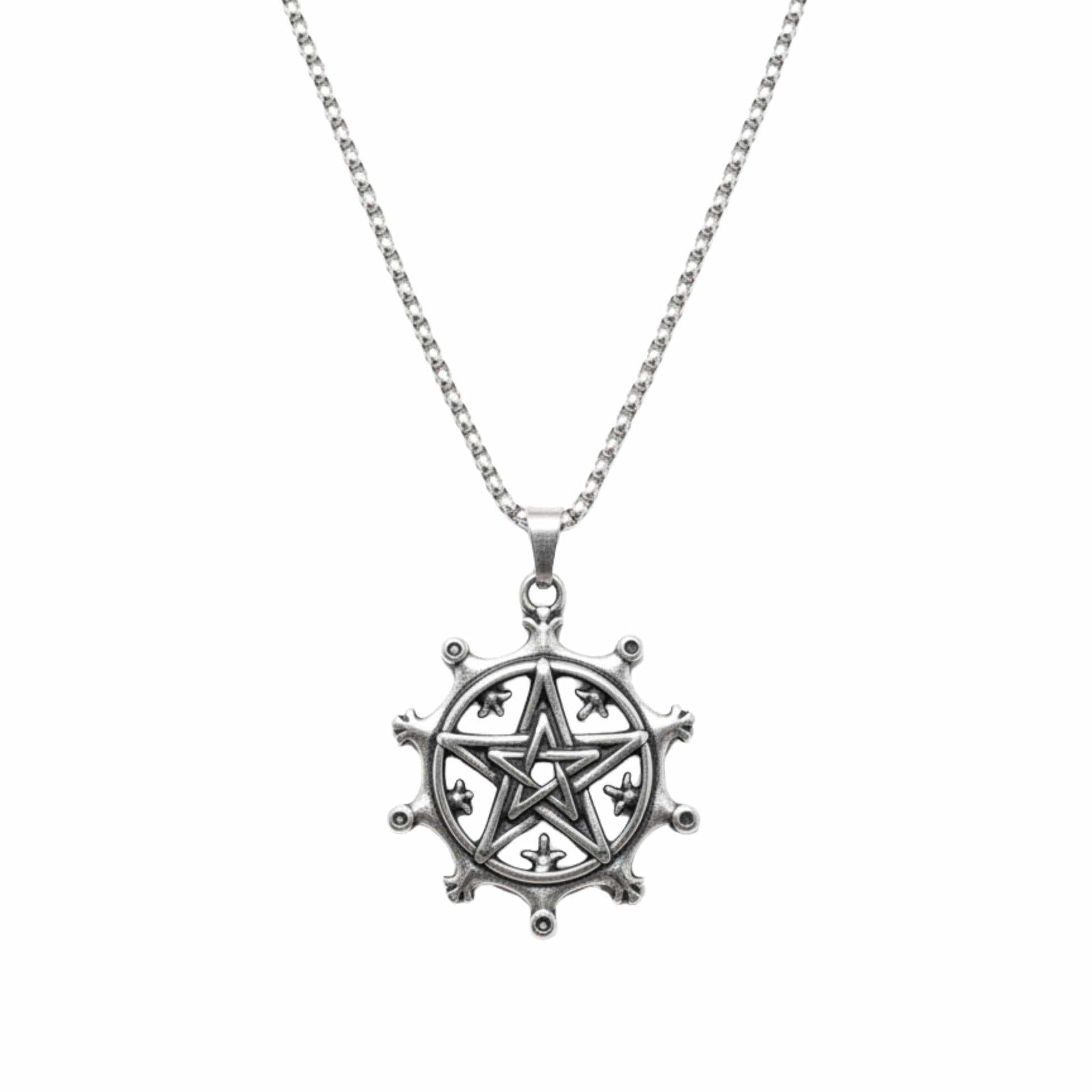 THE MEN THING SS Pendant/ Necklace AEGON STAR - 35mm Titanium Steel Pendant with 24inch Round Box 4mm Chain for Men & Boys