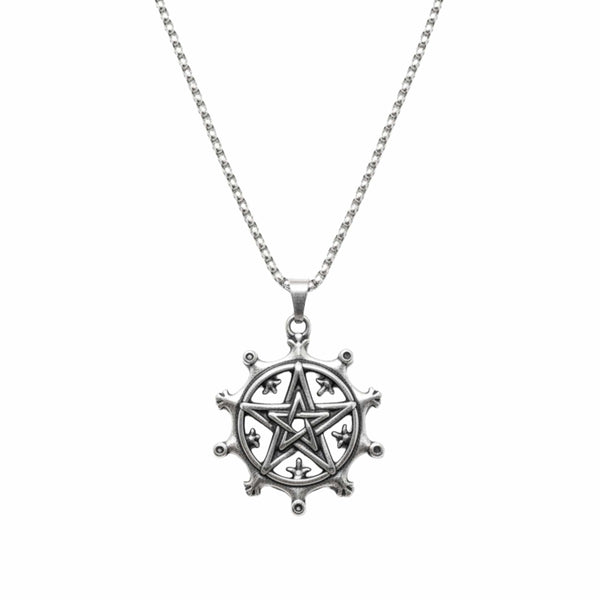 AEGON STAR - 35mm Titanium Steel Pendant with 24inch Round Box 4mm Chain for Men & Boys
