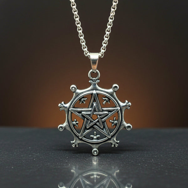 AEGON STAR - 35mm Titanium Steel Pendant with 24inch Round Box 4mm Chain for Men & Boys
