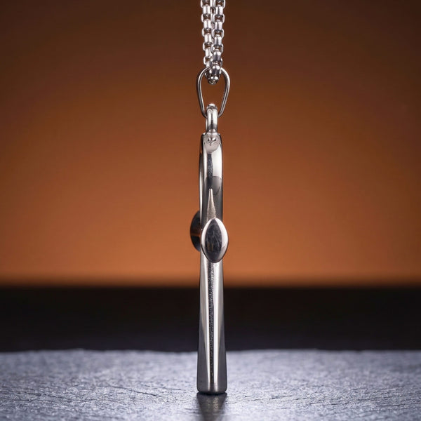 ANKH - 28mm Titanium Steel Pendant with 27inch Round Box 4mm Chain for Men & Boys