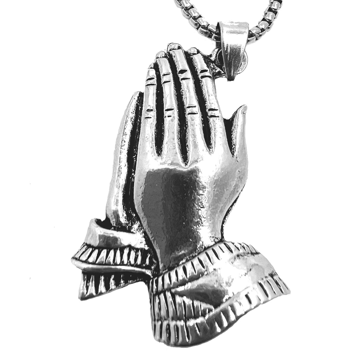 THE MEN THING SS Pendant/ Necklace APPLAUD -  Alloy Pendant with Stainless Steel 24inch Round Box Chain, Milan trending Style for Men & Boy