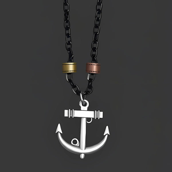 AQUA ANCHOR - Pure Titanium Steel Pendant with 27inch Chain for Men & Boys