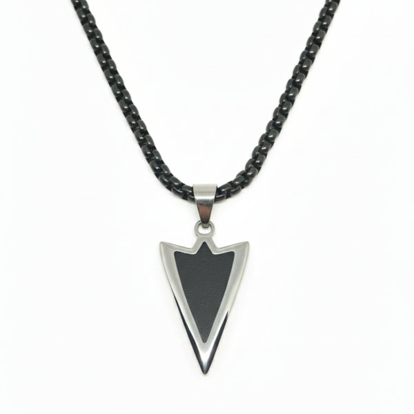 ARROWHEAD - 28mm Pure Titanium Steel  Pendant with 24inch Round Box 5mm Chain for Men & Boys