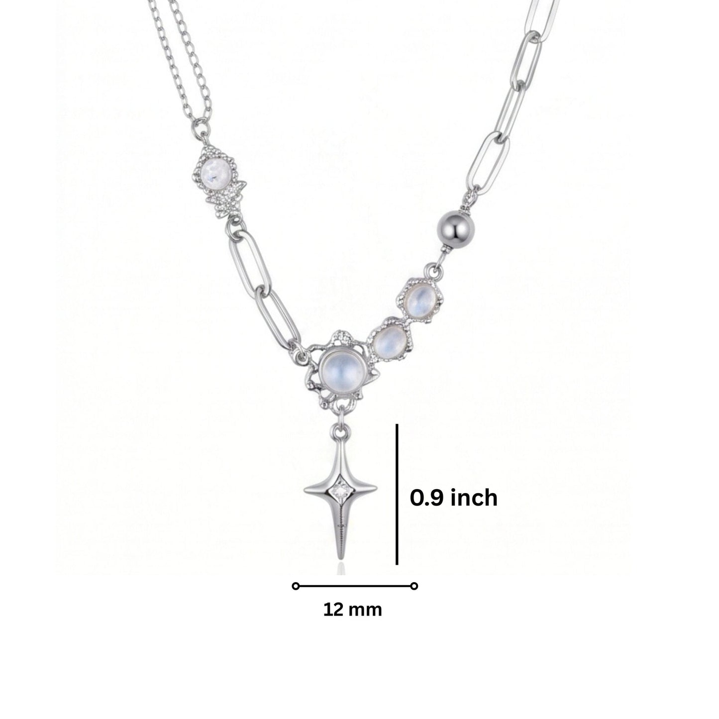 THE MEN THING SS Pendant/ Necklace ASTRAL STAR - 12mm Titanium Steel Pendant with 19inch to 21inch Adjustable Cable 7mm Chain for Men & Boys