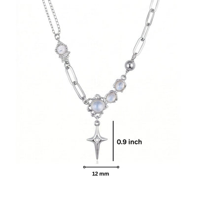 THE MEN THING SS Pendant/ Necklace ASTRAL STAR - 12mm Titanium Steel Pendant with 19inch to 21inch Adjustable Cable 7mm Chain for Men & Boys