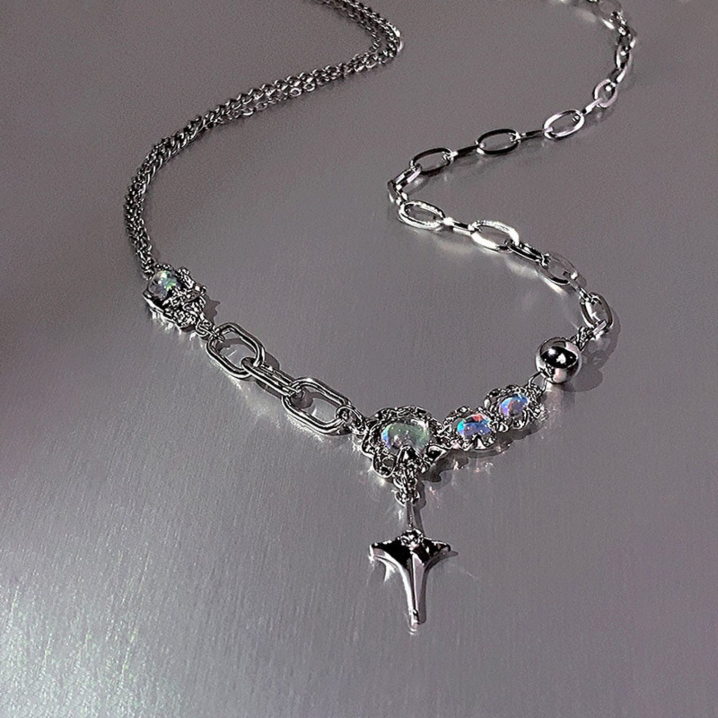 THE MEN THING SS Pendant/ Necklace ASTRAL STAR - 12mm Titanium Steel Pendant with 19inch to 21inch Adjustable Cable 7mm Chain for Men & Boys