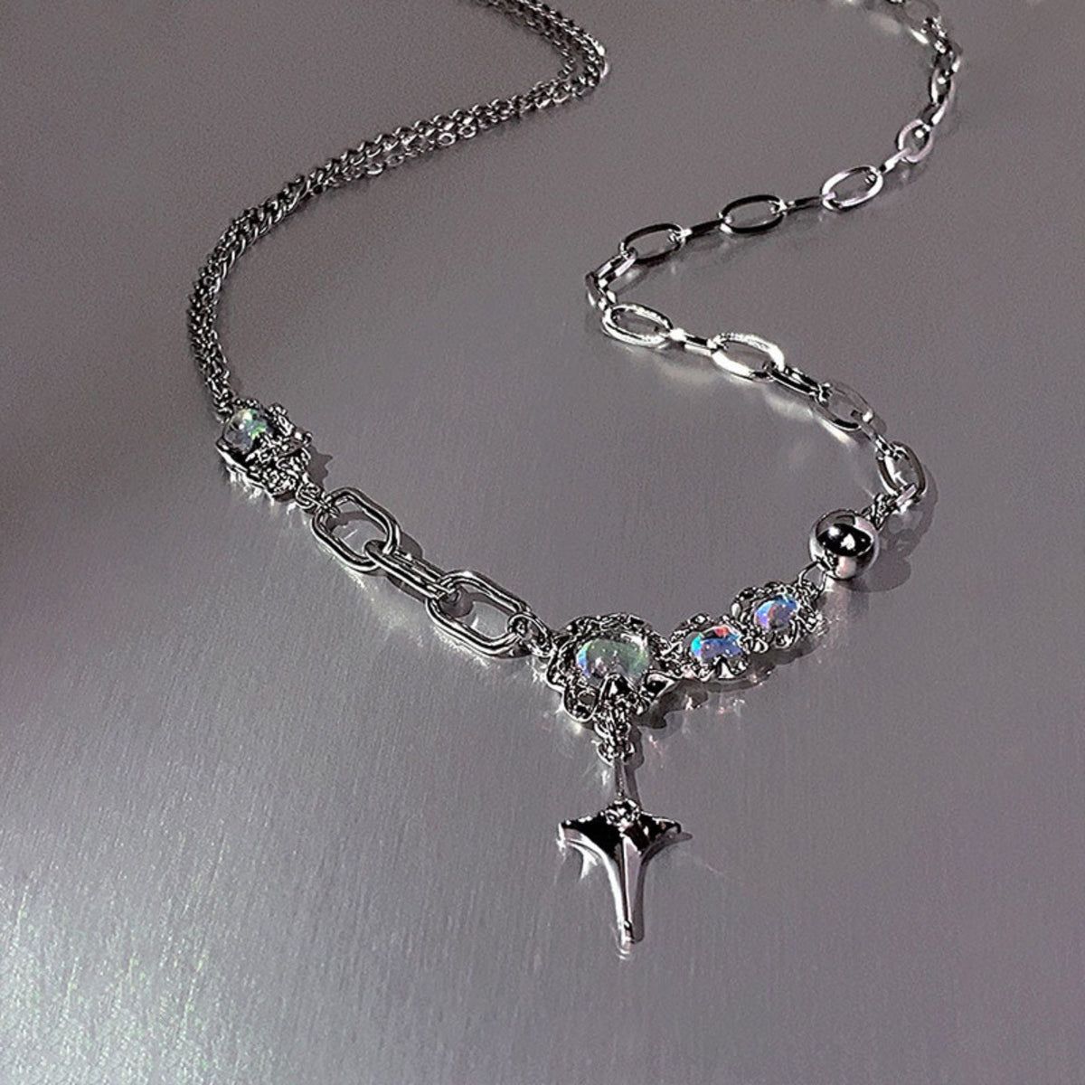 THE MEN THING SS Pendant/ Necklace ASTRAL STAR - 12mm Titanium Steel Pendant with 19inch to 21inch Adjustable Cable 7mm Chain for Men & Boys