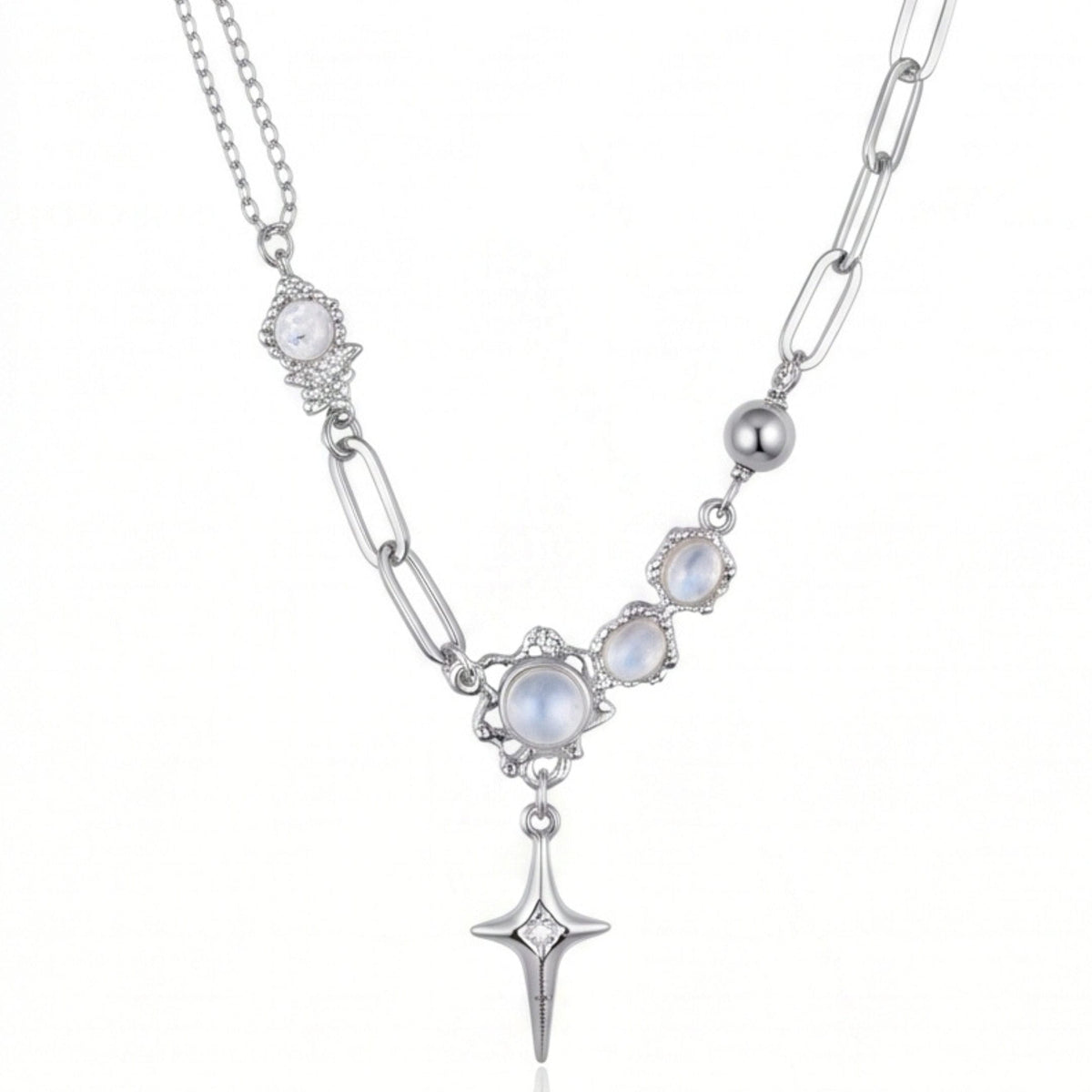 THE MEN THING SS Pendant/ Necklace ASTRAL STAR - 12mm Titanium Steel Pendant with 19inch to 21inch Adjustable Cable 7mm Chain for Men & Boys