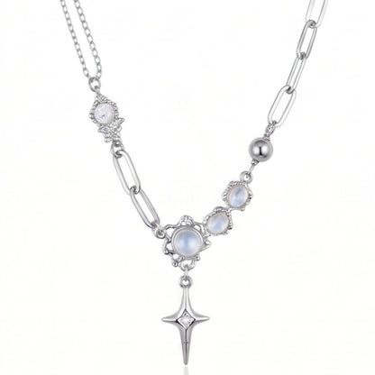 THE MEN THING SS Pendant/ Necklace ASTRAL STAR - 12mm Titanium Steel Pendant with 19inch to 21inch Adjustable Cable 7mm Chain for Men & Boys