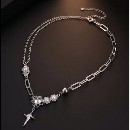 THE MEN THING SS Pendant/ Necklace ASTRAL STAR - 12mm Titanium Steel Pendant with 19inch to 21inch Adjustable Cable 7mm Chain for Men & Boys