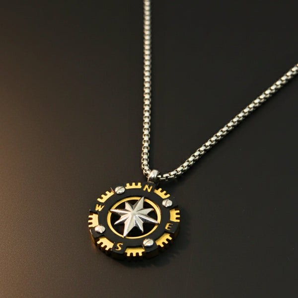 ASTRANORTH - 22mm Titanium Steel Pendant with 22inch Round Box 4 mm Chain for Men & Boys