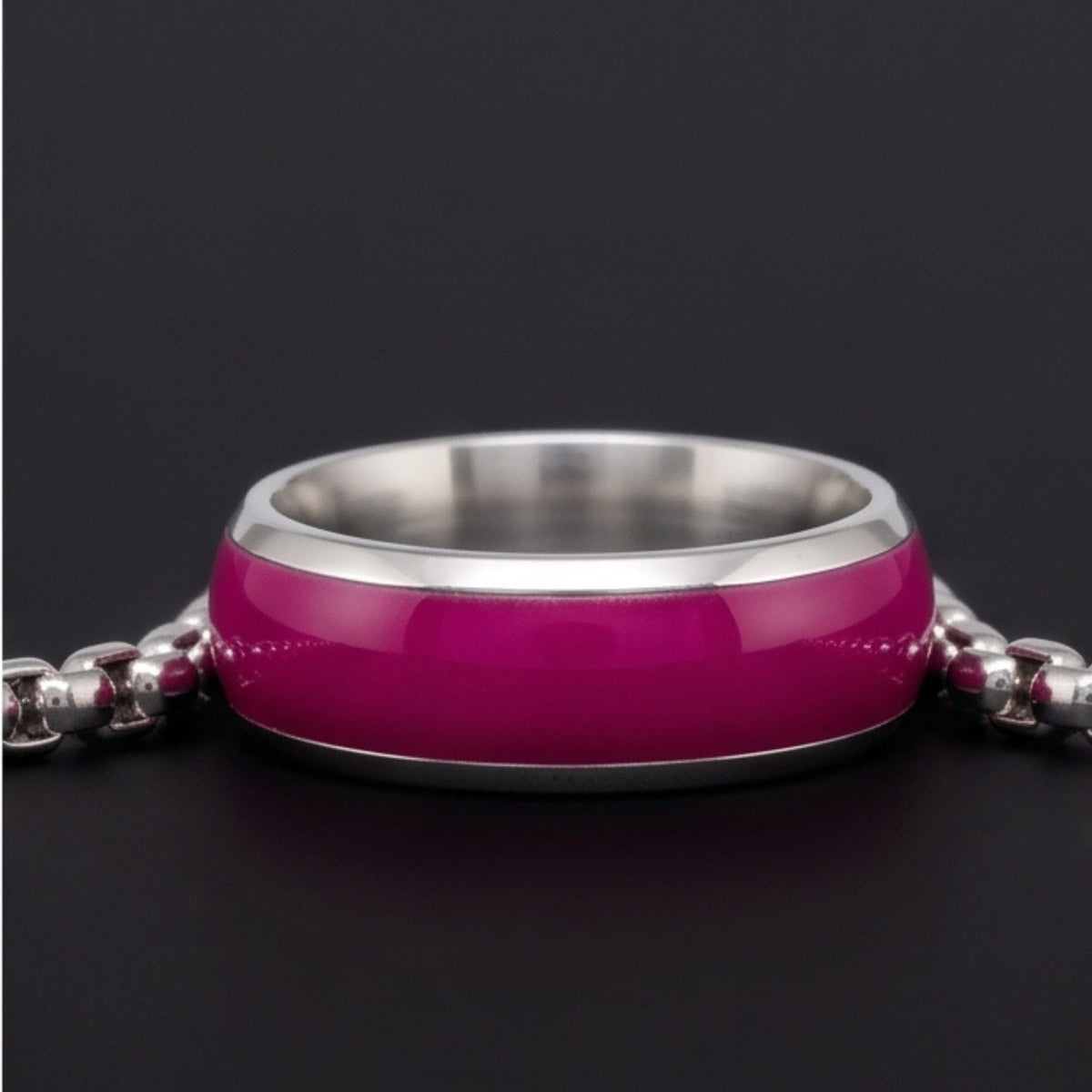 THE MEN THING SS Pendant/ Necklace AURORA CORE - Deep Fuchsia 7mm Titanium Steel Pendant with 24inch Round Box 4mm Chain for Men & Boys