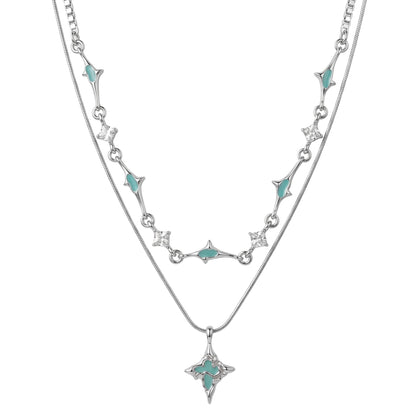 THE MEN THING SS Pendant/ Necklace AZURE STAR - 16mm Titanium Steel Pendant with 22 to 24inch Adjustable Chain for Men & Boys