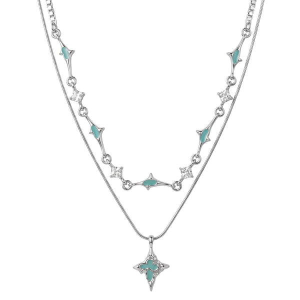 AZURE STAR - 16mm Titanium Steel Pendant with 22 to 24inch Adjustable Chain for Men & Boys