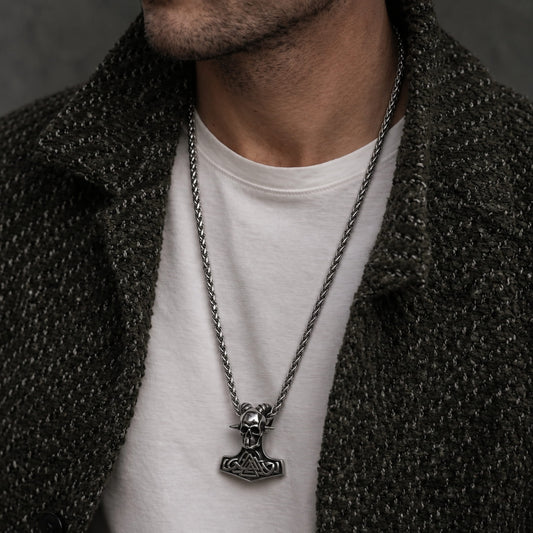 THE MEN THING SS Pendant/ Necklace BAPHOMET - Pure 316L Stainless Steel Vintage Viking Pendant with with 29 inch Chain for Men & Boys