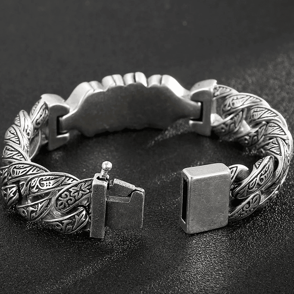 BARBARIAN - 18mm Pure Titanium Steel Bracelet, Bracelet with hook buckle for Men & Boy (9 inch)