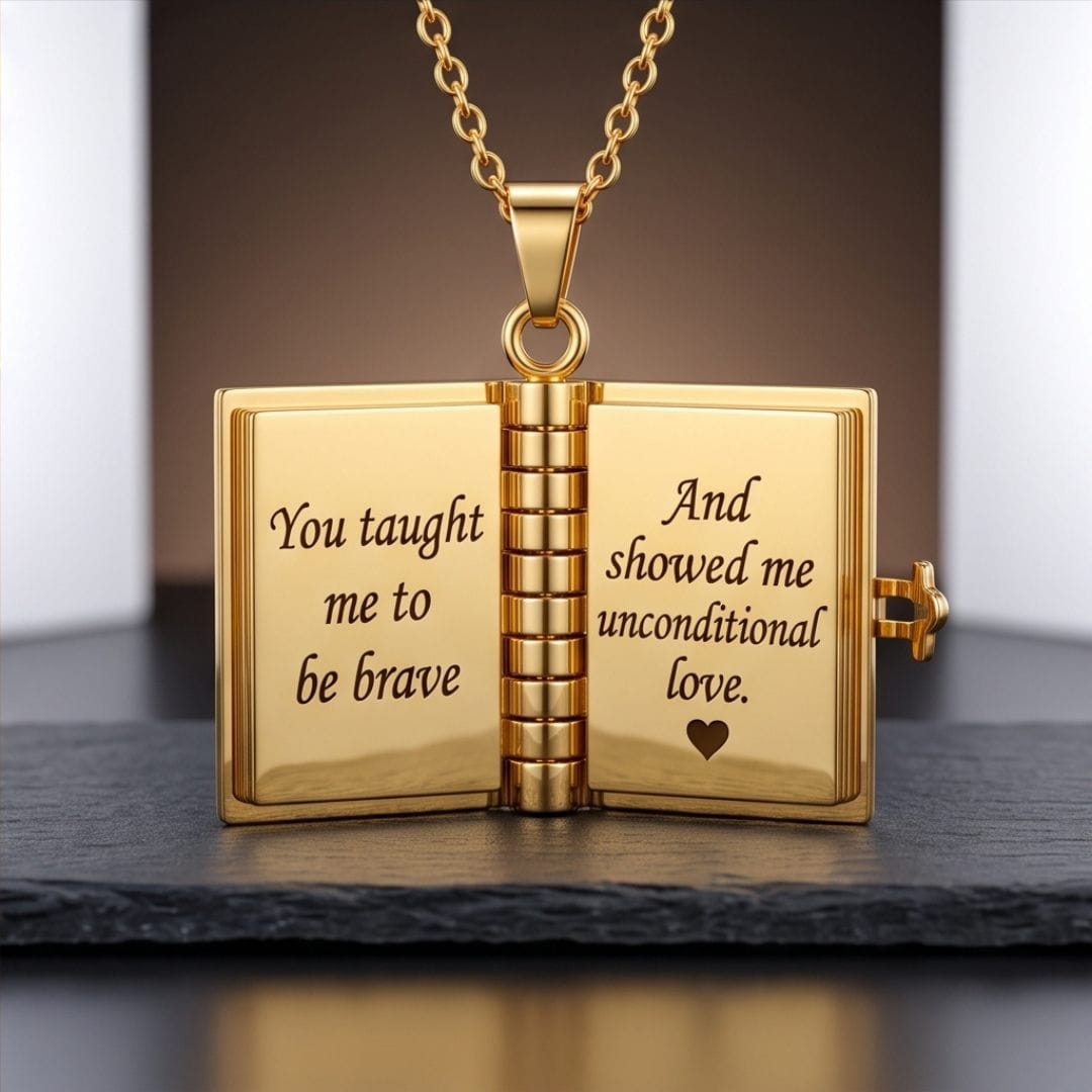 THE MEN THING SS Pendant/ Necklace BEST MOM DIARY - GOLDEN - 18mm Pure Titanium Steel Pendant with 3mm Chain for Men & Boys (17 to 19 inch Adjustable Cable Chain)