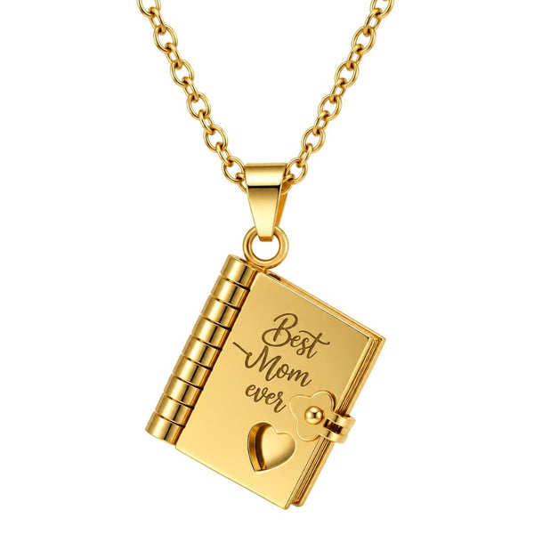 BEST MOM DIARY - GOLDEN - 18mm Pure Titanium Steel Pendant with 3mm Chain for Men & Boys (17 to 19 inch Adjustable Cable Chain)
