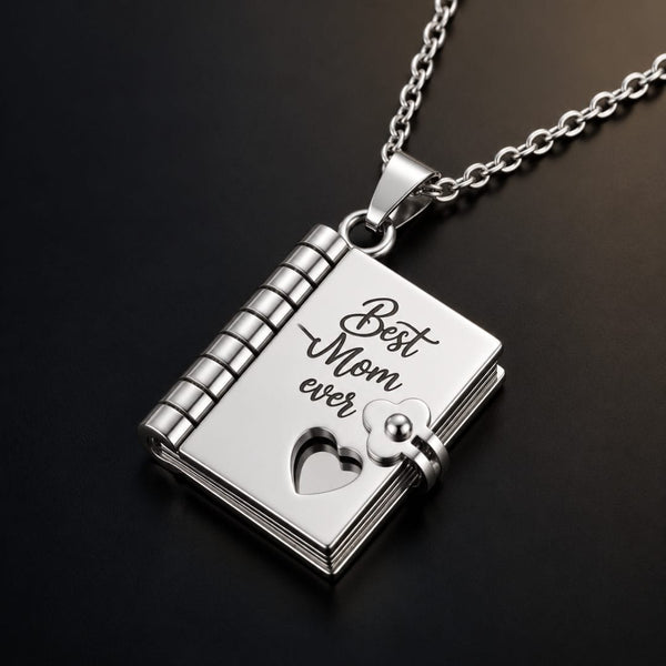 BEST MOM DIARY - STEEL - 18mm Pure Titanium Steel Pendant with 3mm Chain for Men & Boys (17 to 19 inch Adjustable Cable Chain)