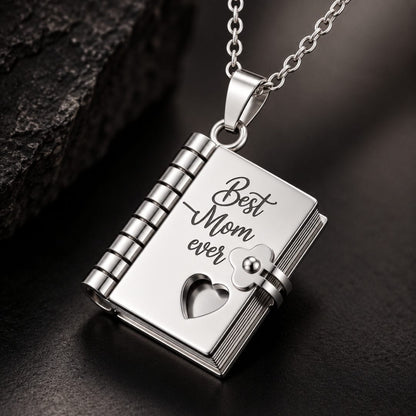 THE MEN THING SS Pendant/ Necklace BEST MOM DIARY - STEEL - 18mm Pure Titanium Steel Pendant with 3mm Chain for Men & Boys (17 to 19 inch Adjustable Cable Chain)