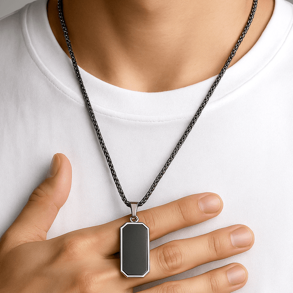 BLACK HAWK CREST - Pure Stainless Steel 24inch Round box Chain for Men, European trending Style for Men & Boy