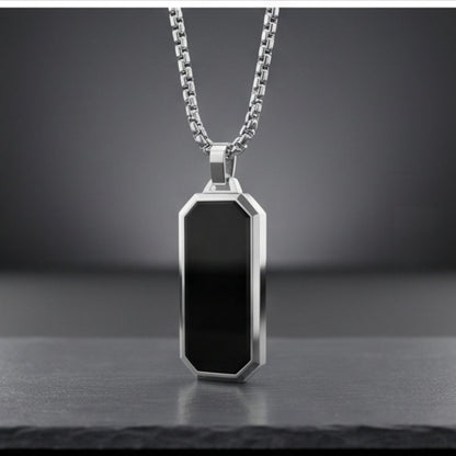 THE MEN THING SS Pendant/ Necklace BLACK HAWK CREST - Pure Stainless Steel 24inch Round box Chain for Men, European trending Style for Men & Boy
