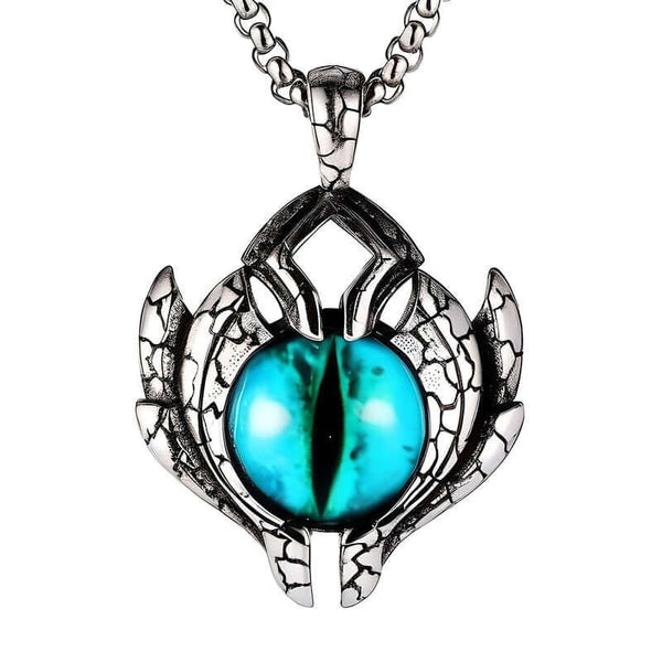 BLUE EYE PROTECT (A) -  Alloy Pendant with Pure Stainless Steel Round Box Chain, European trending Style for Men & Boy (24 inch)