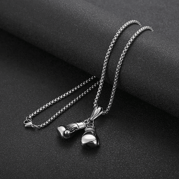 BOXING GLOVES - Pure Titanium Steel Pendant with Stainless Steel 24inch Round Box Chain, European trending Style for Men & Boy