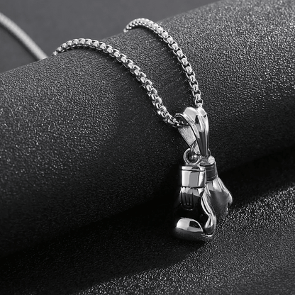 THE MEN THING SS Pendant/ Necklace BOXING GLOVES - Pure Titanium Steel Pendant with Stainless Steel 24inch Round Box Chain, European trending Style for Men & Boy