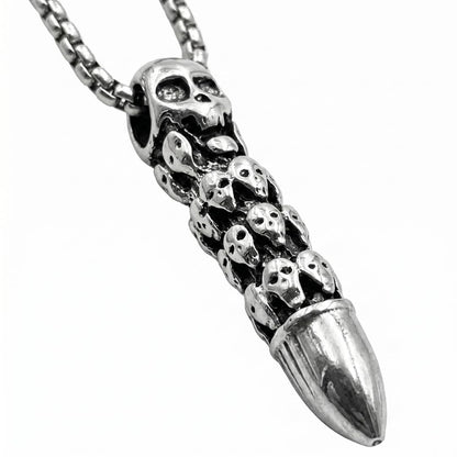 THE MEN THING SS Pendant/ Necklace BULLET OF DOOM -  Alloy Pendant with Stainless Steel 24inch Round Box Chain, European trending Style for Men & Boy