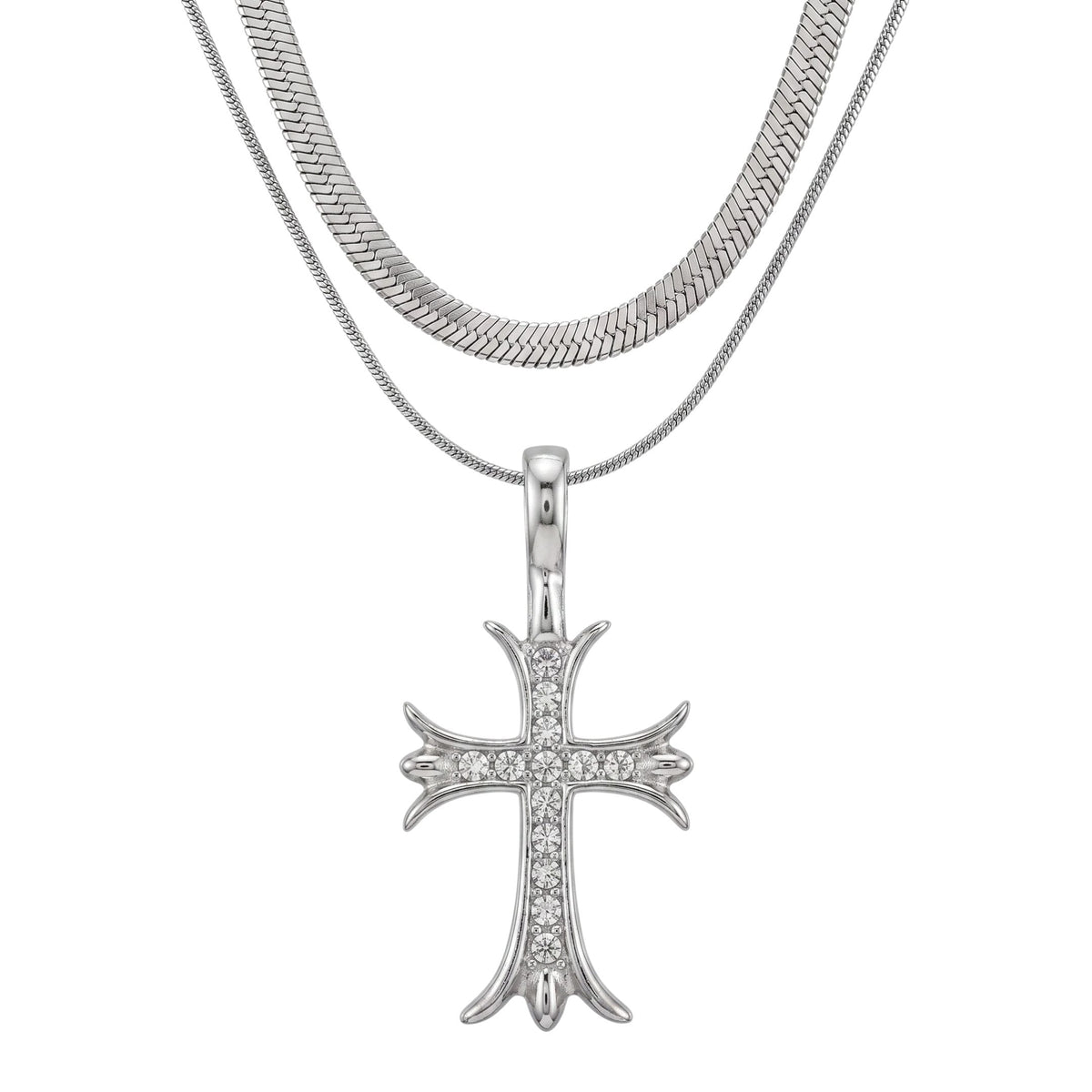 THE MEN THING SS Pendant/ Necklace CATHEDRAL CROSS - 21mm Titanium Steel Pendant with 16 to 18inch Adjustable Chain for Men & Boys