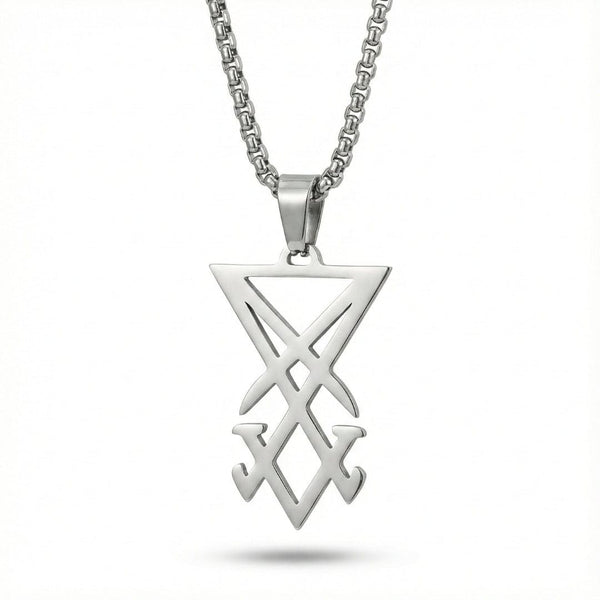 CELESTIAL ARC - Titanium Steel Pendant with 24inch Round Box Chain for Men & Boys