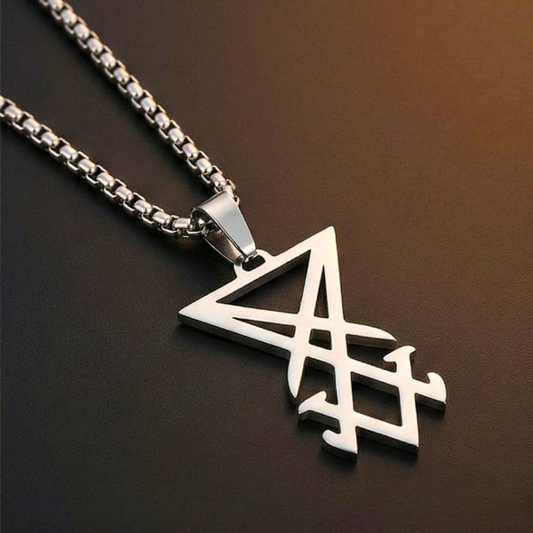 CELESTIAL ARC - Titanium Steel Pendant with 24inch Round Box Chain for Men & Boys