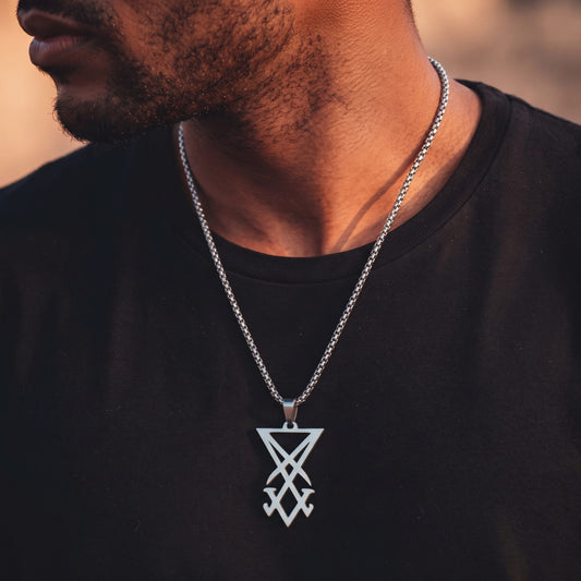 THE MEN THING SS Pendant/ Necklace CELESTIAL ARC - Titanium Steel Pendant with 24inch Round Box Chain for Men & Boys