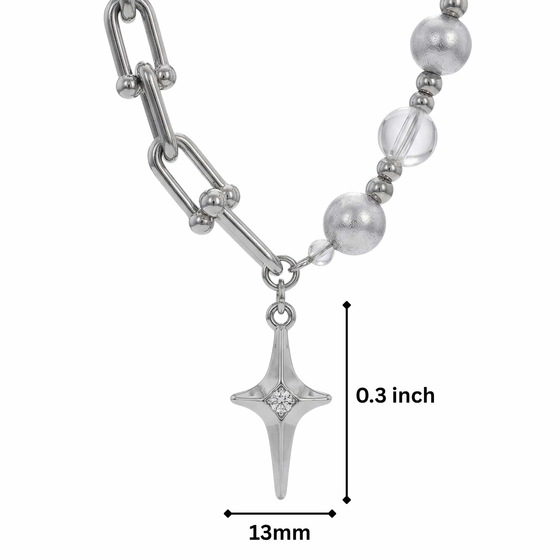 THE MEN THING SS Pendant/ Necklace CELESTIAL STAR - 13mm Titanium Steel Pendant with 18 to 20 inch Adjustable 8mm Chain for Men & Boys