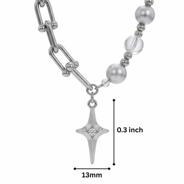 CELESTIAL STAR - 13mm Titanium Steel Pendant with 18 to 20 inch Adjustable 8mm Chain for Men & Boys