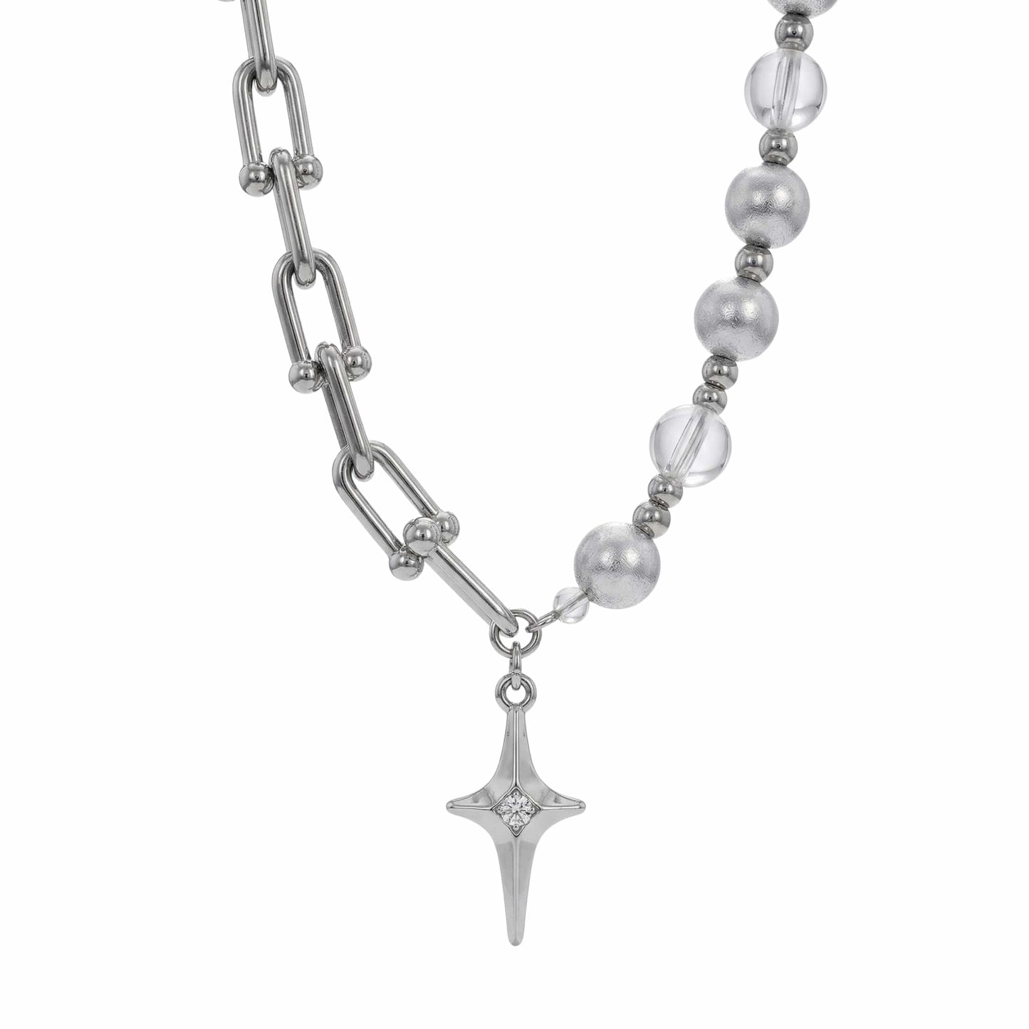 THE MEN THING SS Pendant/ Necklace CELESTIAL STAR - 13mm Titanium Steel Pendant with 18 to 20 inch Adjustable 8mm Chain for Men & Boys