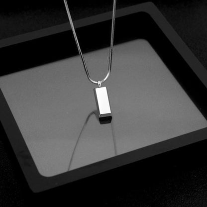 THE MEN THING SS Pendant/ Necklace CLASSIC BAR - 8mm Titanium Steel Pendant with 20 to 22inch Adjustable Snake 2mm Chain for Men & Boys