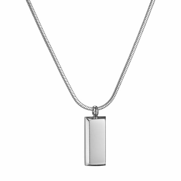 CLASSIC BAR - 8mm Titanium Steel Pendant with 20 to 22inch Adjustable Snake 2mm Chain for Men & Boys