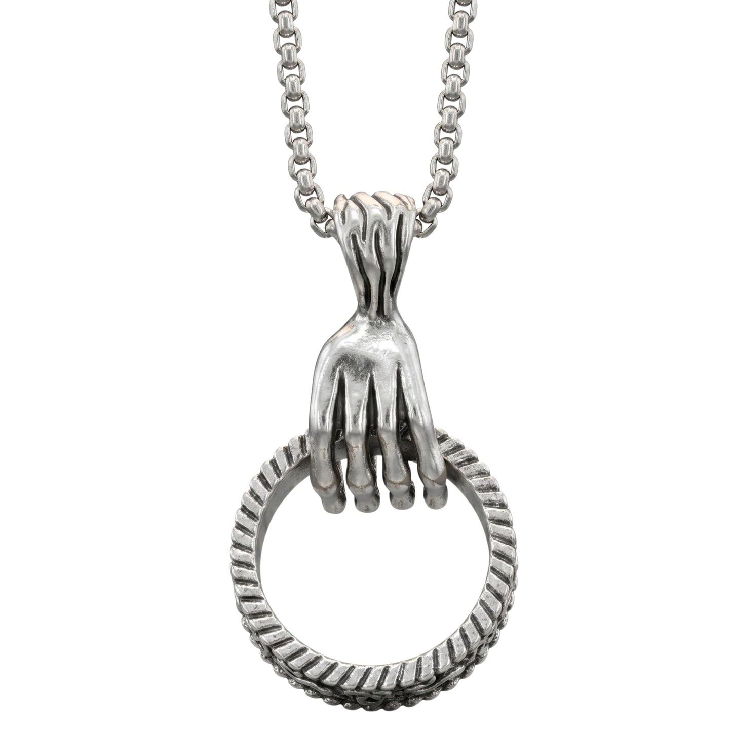 THE MEN THING SS Pendant/ Necklace CLAW HAND -  Alloy Pendant with Stainless Steel 24inch Round Box Chain, European trending Style for Men & Boys
