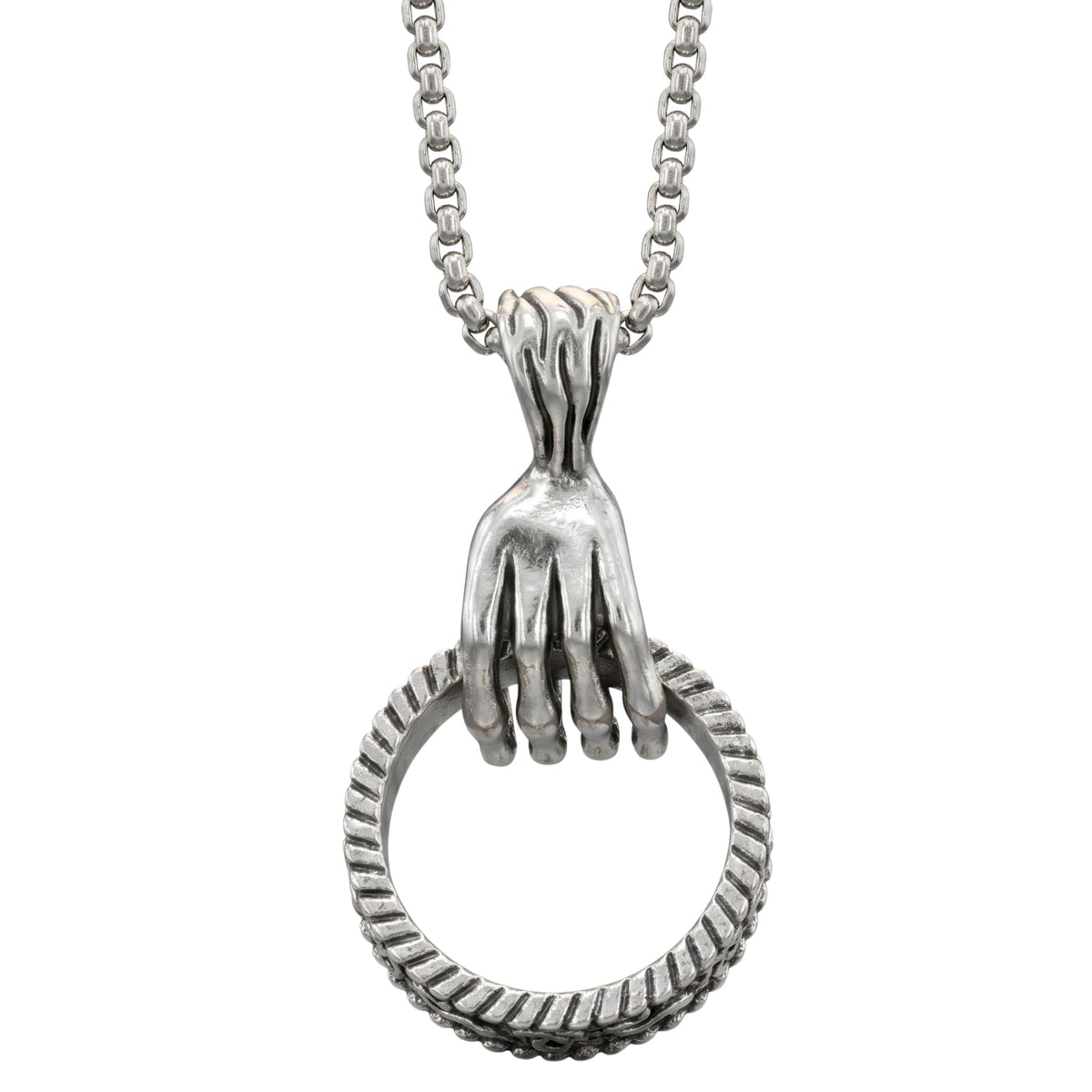 THE MEN THING SS Pendant/ Necklace CLAW HAND -  Alloy Pendant with Stainless Steel 24inch Round Box Chain, European trending Style for Men & Boys