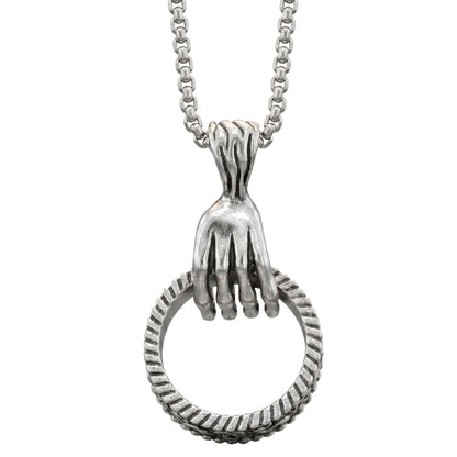 THE MEN THING SS Pendant/ Necklace CLAW HAND -  Alloy Pendant with Stainless Steel 24inch Round Box Chain, European trending Style for Men & Boys