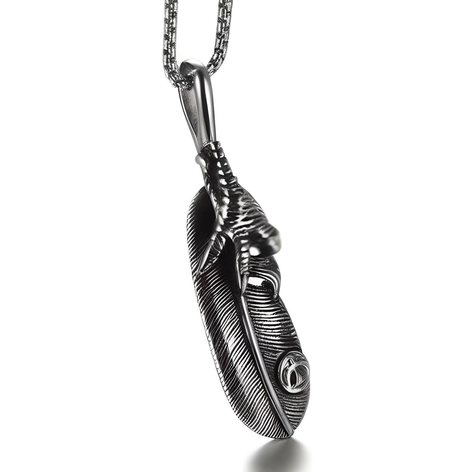 THE MEN THING SS Pendant/ Necklace CLAW LEAF - Alloy Pendant with Pure Stainless Steel 24inch Round Box Chain for Men, European trending Style