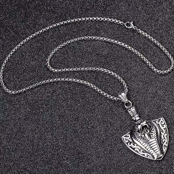 COBRA THE KING - Alloy Pendant with Stainless Steel 24inch Round Box Chain, European trending Style for Men & Boy