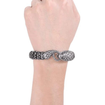 THE MEN THING SS Pendant/ Necklace COMBO — Furious Infinity Snake Pendant + Serpent Titanium Steel Bracelet